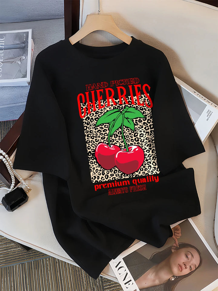 Freshly Handpicked Cherry Print T-Shirt