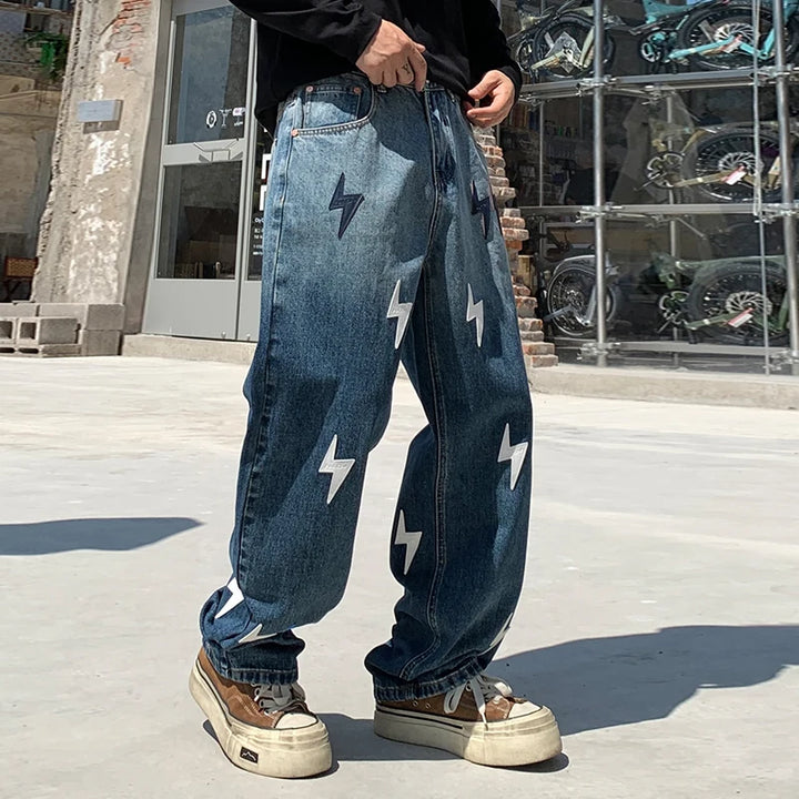 Lightning Gradient Wide-Leg Jeans