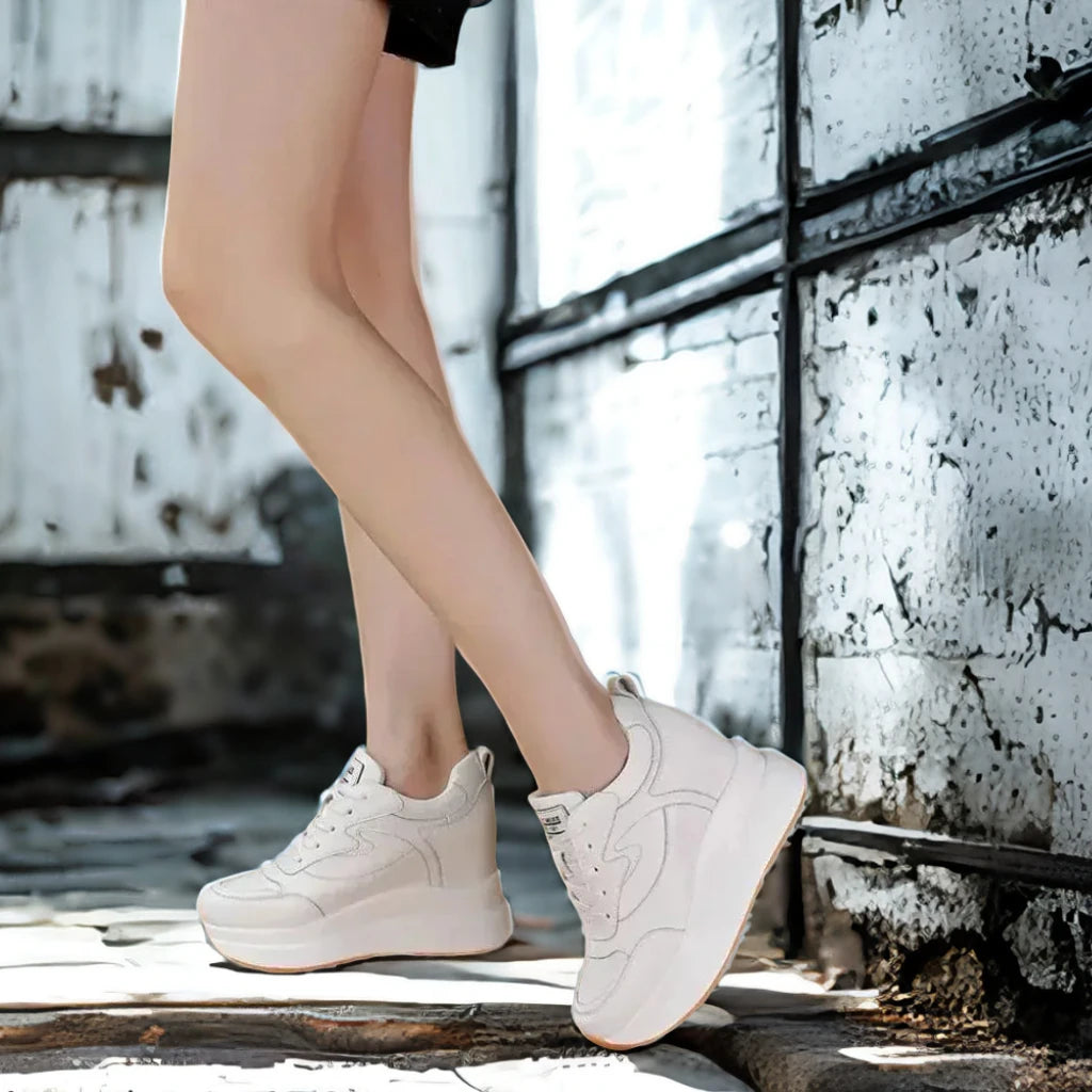 Chunky 10CM Cow Suede Leather Sneakers