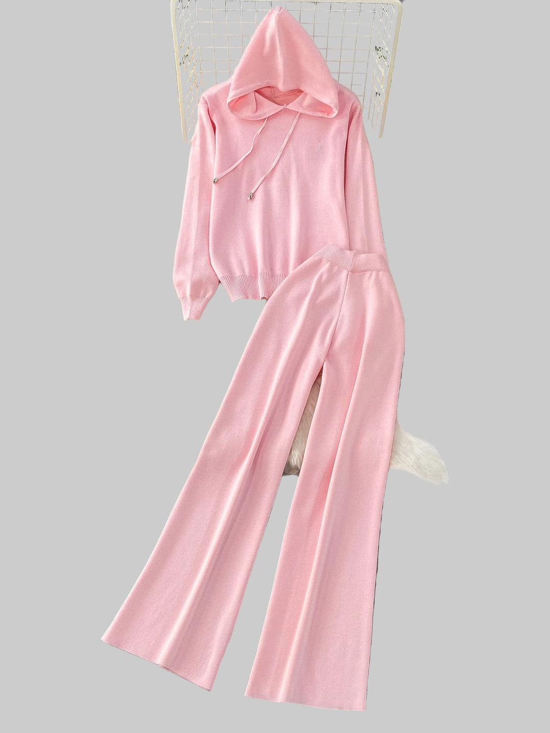 Fitted hooded sweatshirt and Sweatpants Set