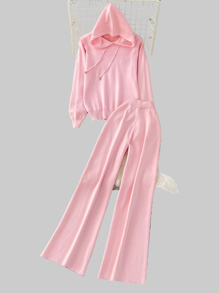 Fitted hooded sweatshirt and Sweatpants Set