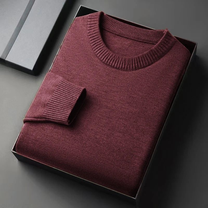 Lightweight Long Sleeve Knitted Crew Neck Sweater