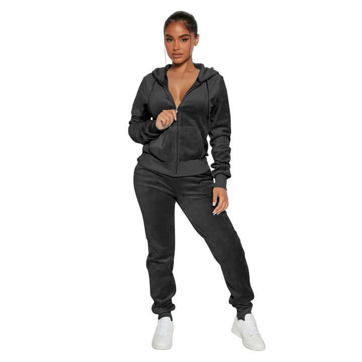 Hooded Velvet Jogger Set