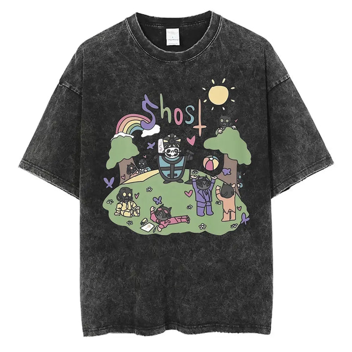 Washed Vintage Gothic Rock Metal Ghost Band Tees
