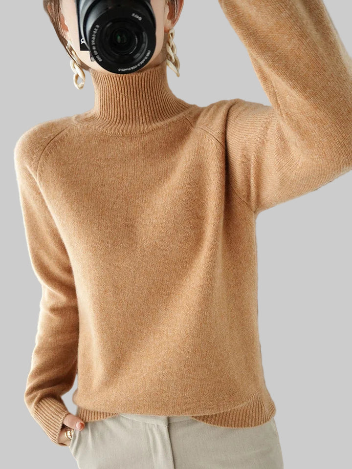 Essential Cashmere Merino Wool Mock Neck Sweater