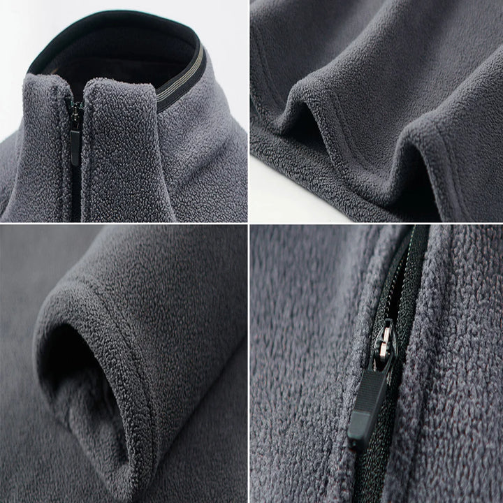 Stand Collar Zipper Fleece Pullover Jacket