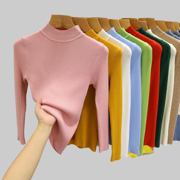 Classic Mock-Neck Pullover Sweater