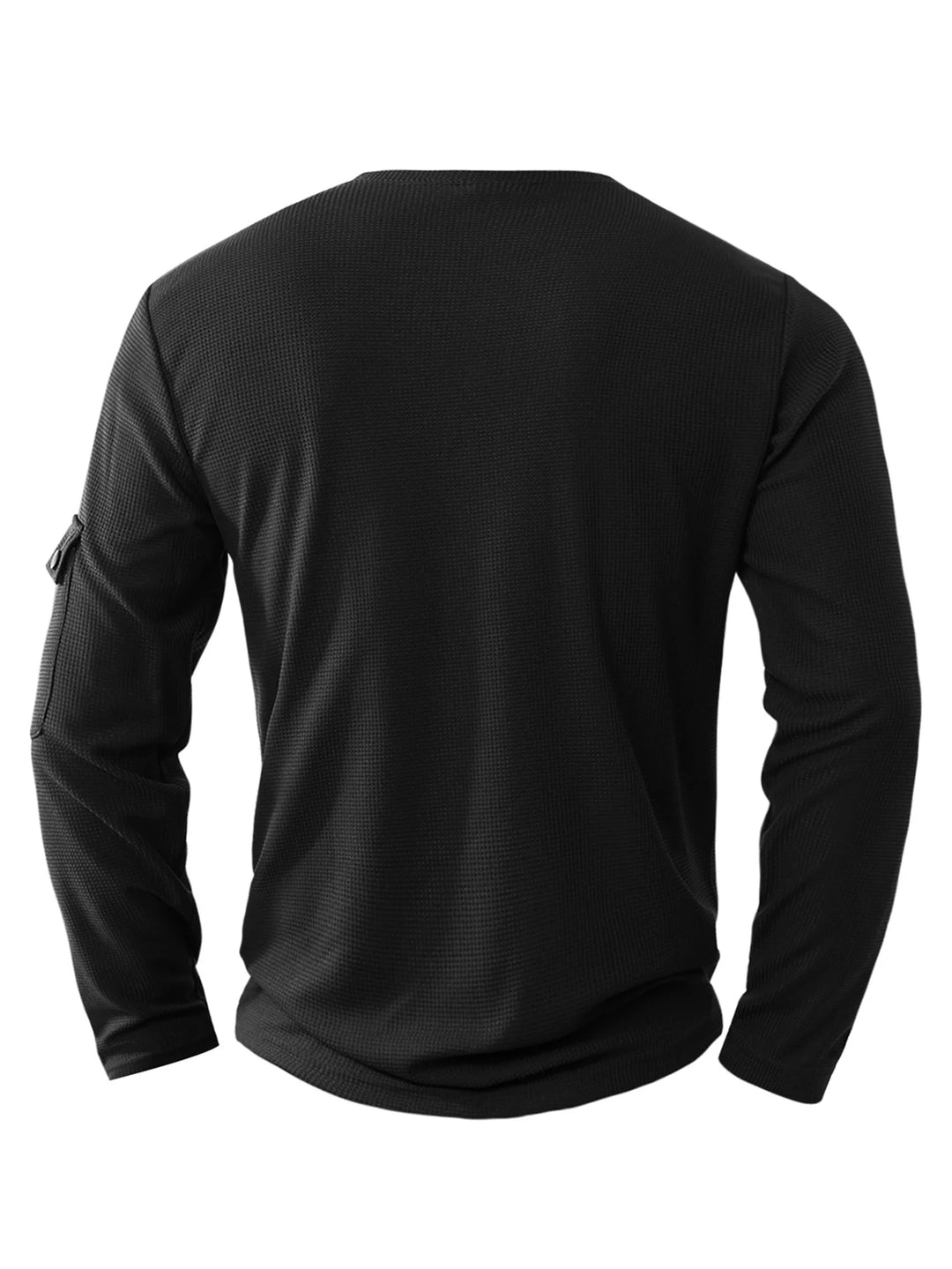 Casual Long Sleeve Henley Button Neck Tee