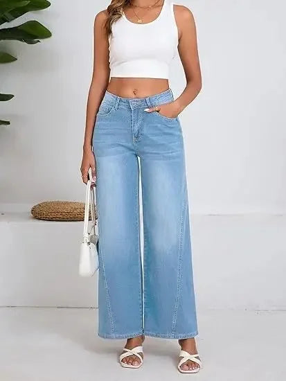Vintage Mid-Waist Wide Leg Loose Jeans