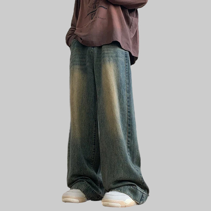 Distressed Vintage Wide-Leg Baggy Jeans