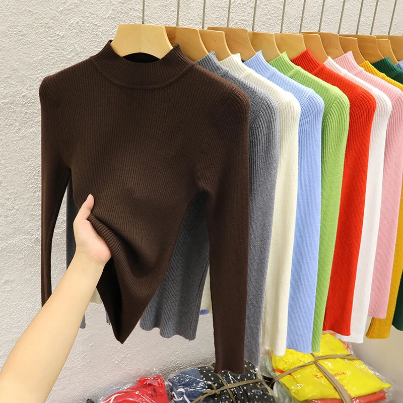 Classic Mock-Neck Pullover Sweater
