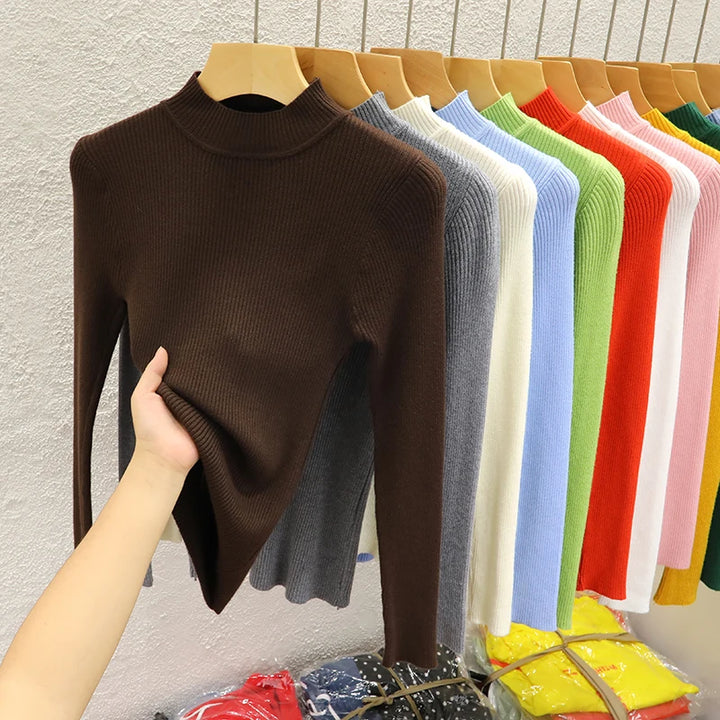 Classic Mock-Neck Pullover Sweater