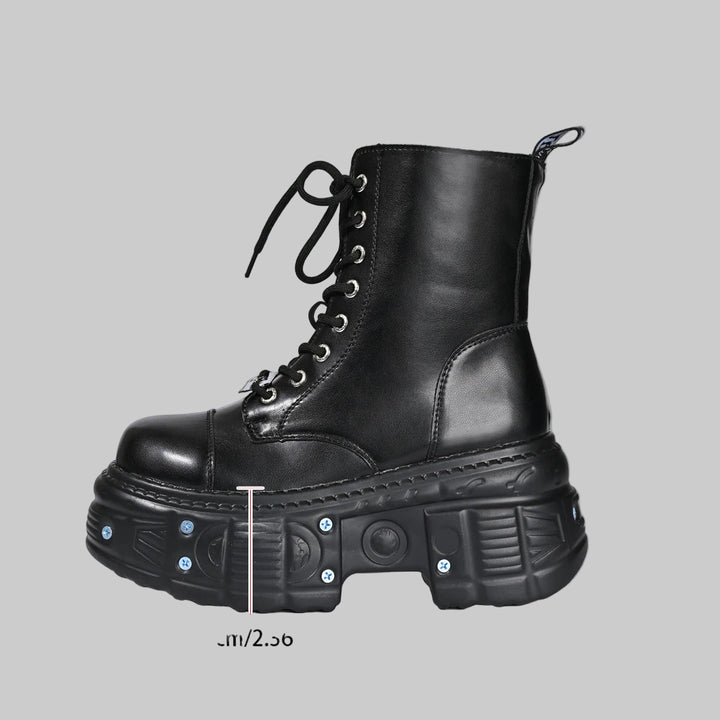 Goth Punk Ankle Rock Lace Up Boots