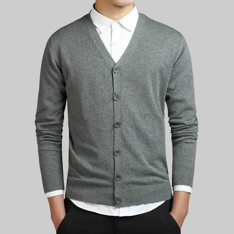 Lightweight Knitted V-Neck Cotton Sweater
