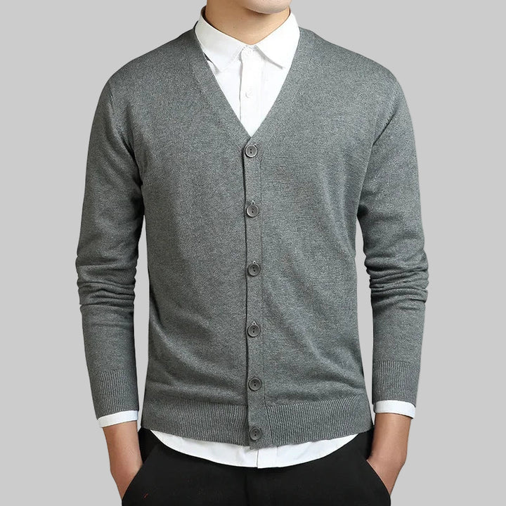 Lightweight Knitted V-Neck Cotton Sweater