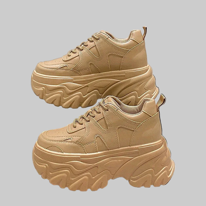 8CM Hidden Wedge Heels Platform Chunky Sneakers