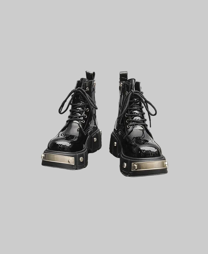 Unisex British-Style High-Top Punk Leather Boots