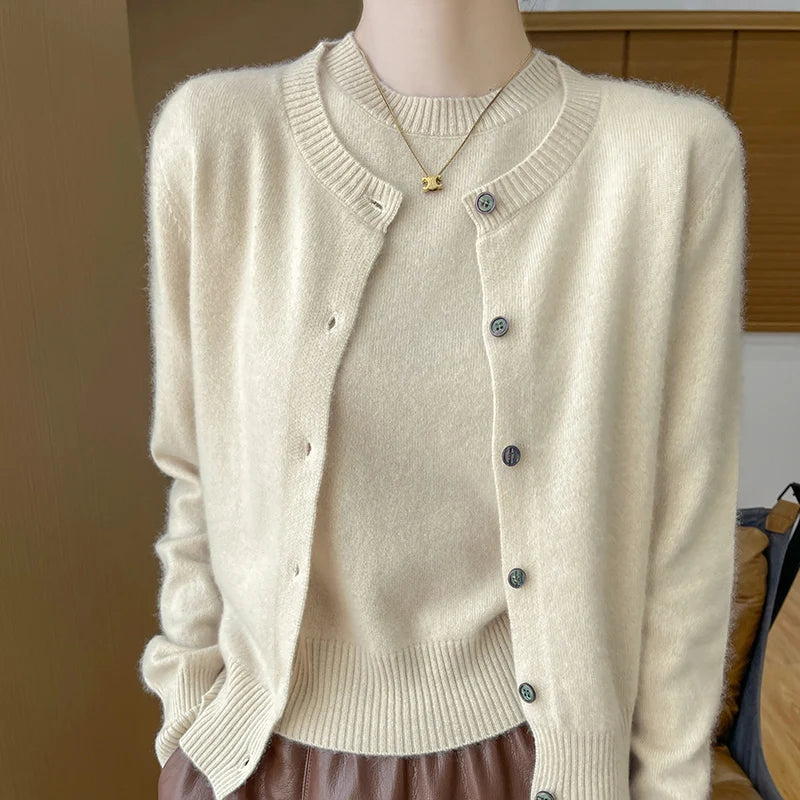 Cardigan Pullover Twin set Sweater 100% Merino Wool