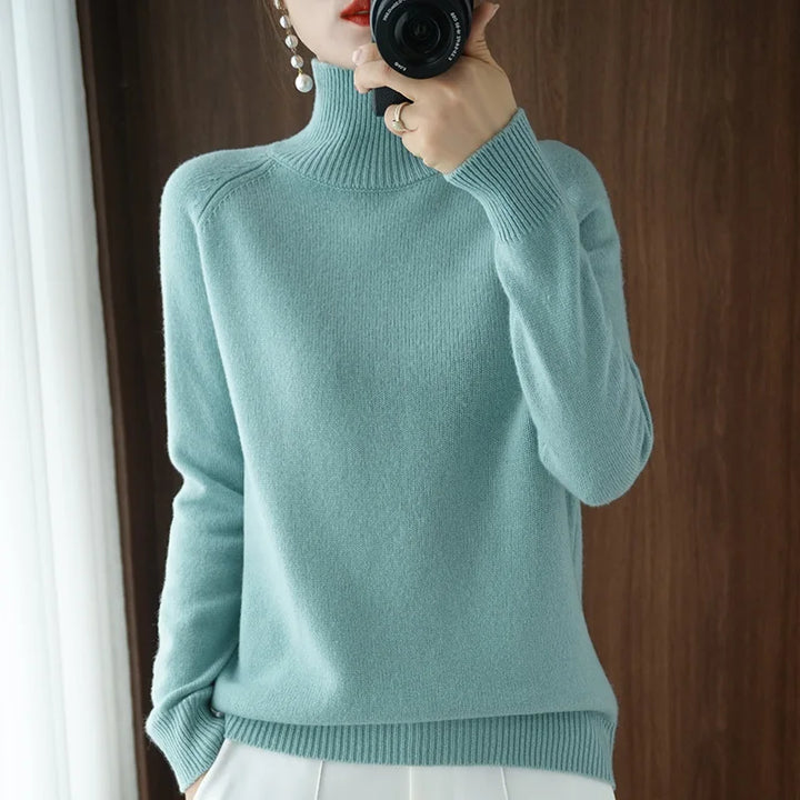 Essential Cashmere Merino Wool Mock Neck Sweater