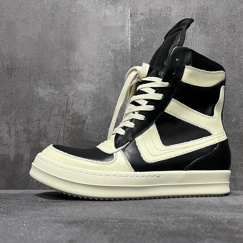 Luxury Unisex High-Top Leather Sneakers