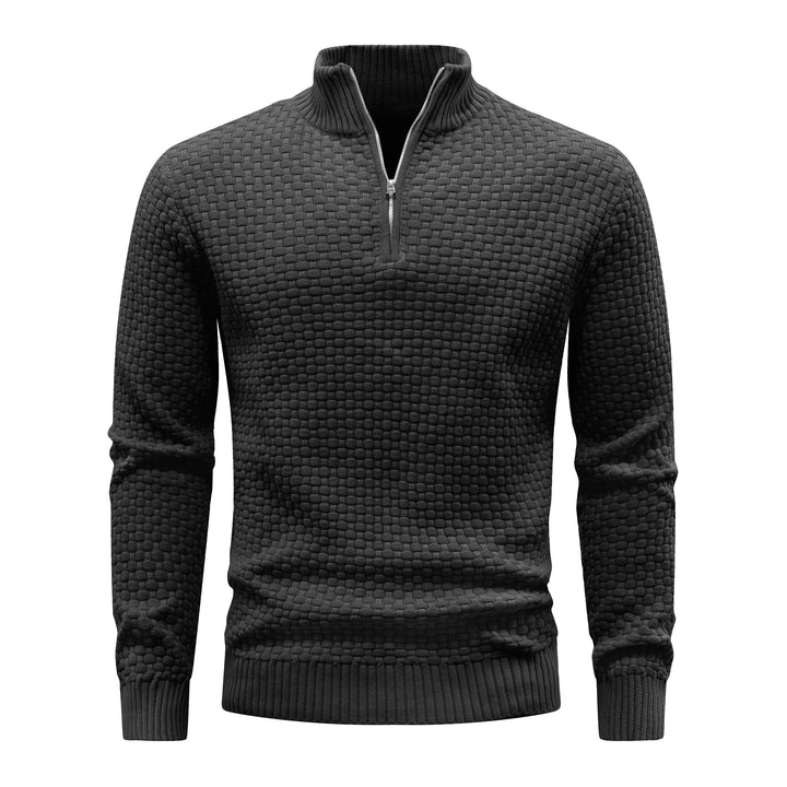 Winter Soft Waffle Knit Warm Zip-Up Sweater