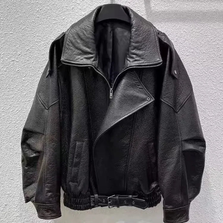 Luxury PU Moto Biker Leather Bomber Jacket