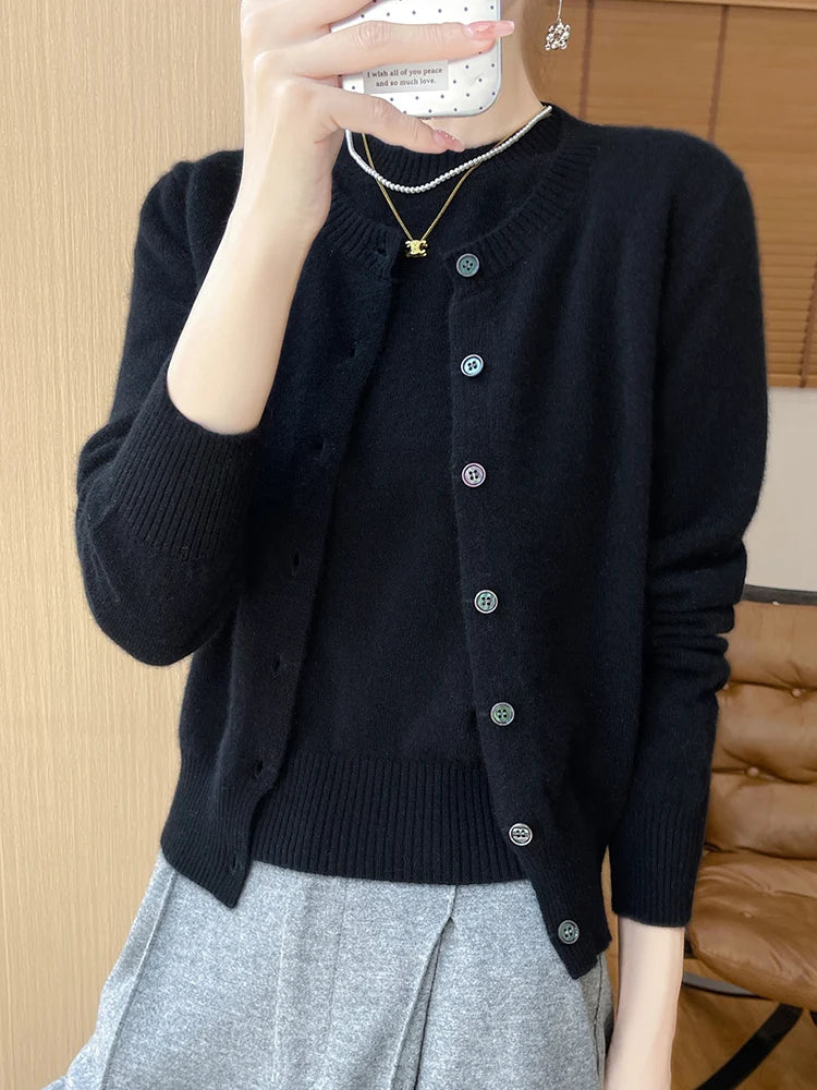 Cardigan Pullover Twin set Sweater 100% Merino Wool