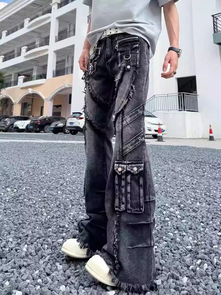 Y2K Gothic Trendy Straight-Leg Washed Unisex Jeans