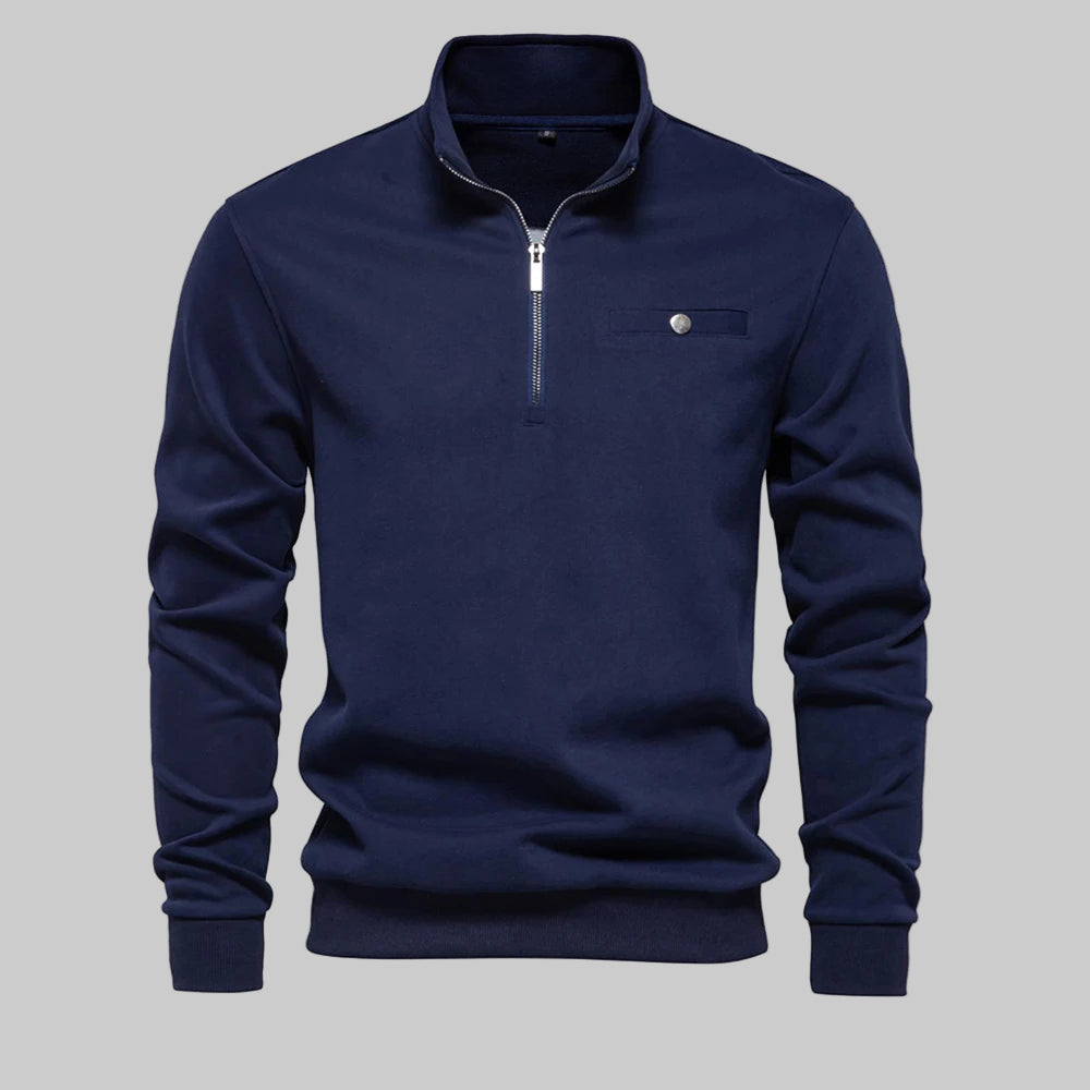 Lightweight Mock Neck Quarter-Zip Sweatshirt