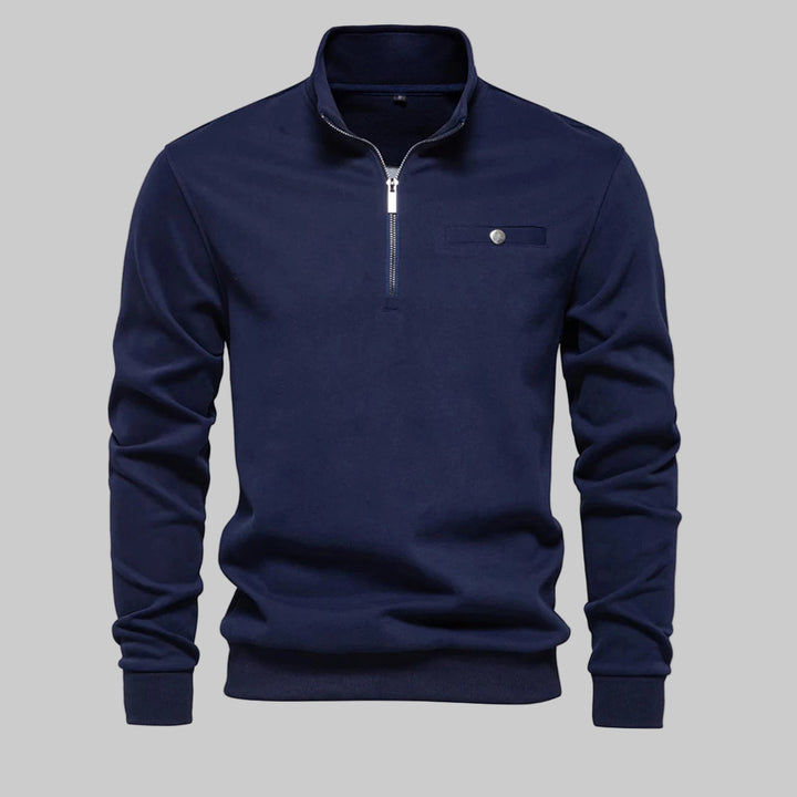 Lightweight Mock Neck Quarter-Zip Sweatshirt