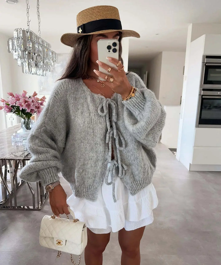 Chic Solid Color Knitted Cardigan Sweater