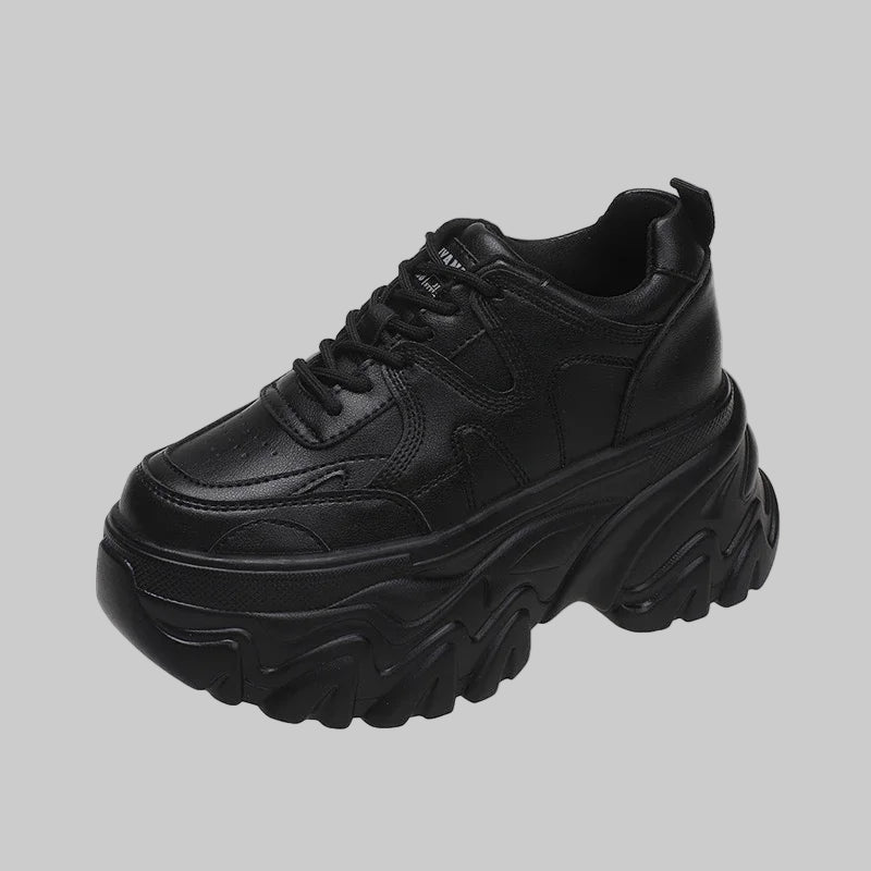 8CM Hidden Wedge Heels Platform Chunky Sneakers