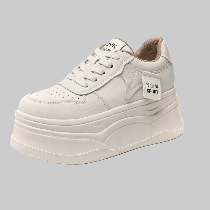 Genuine Leather 12cm Platform Chunky Sneakers