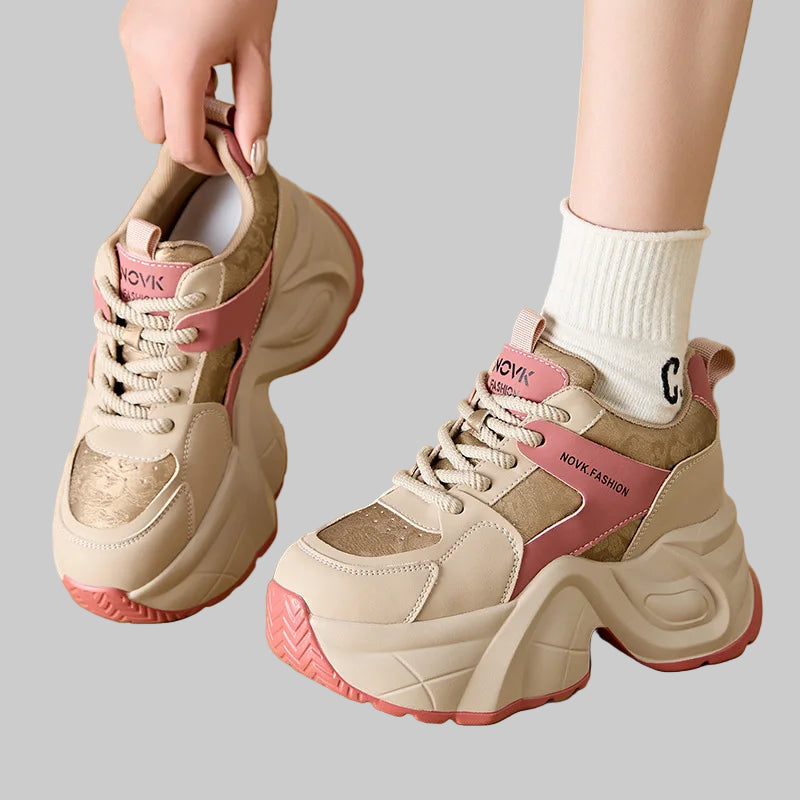 Genuine Leather Chunky Sneakers