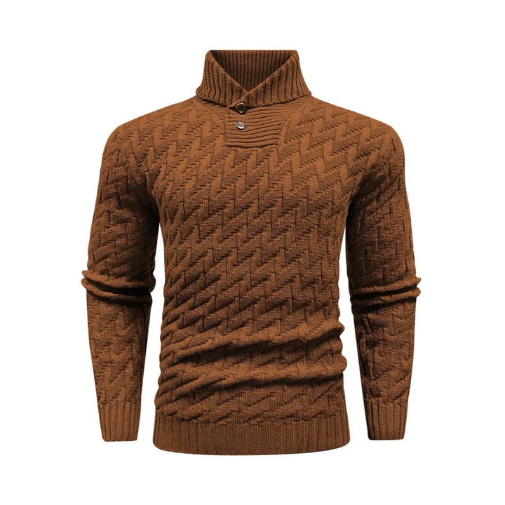 Shawl Collar Cable Knit Sweater