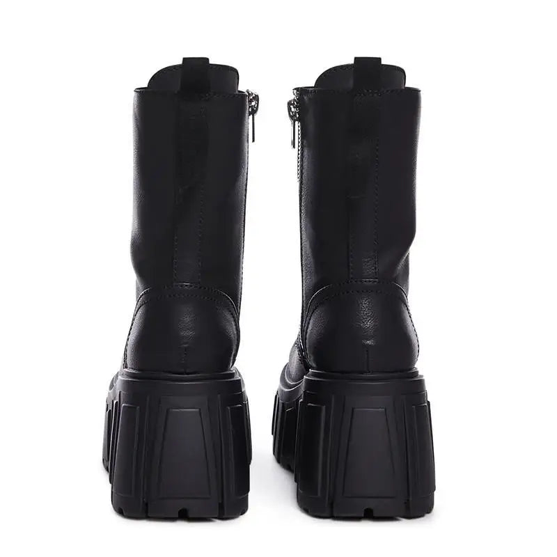 Super High 10cm Thick-Soled Punk Style British Shoes