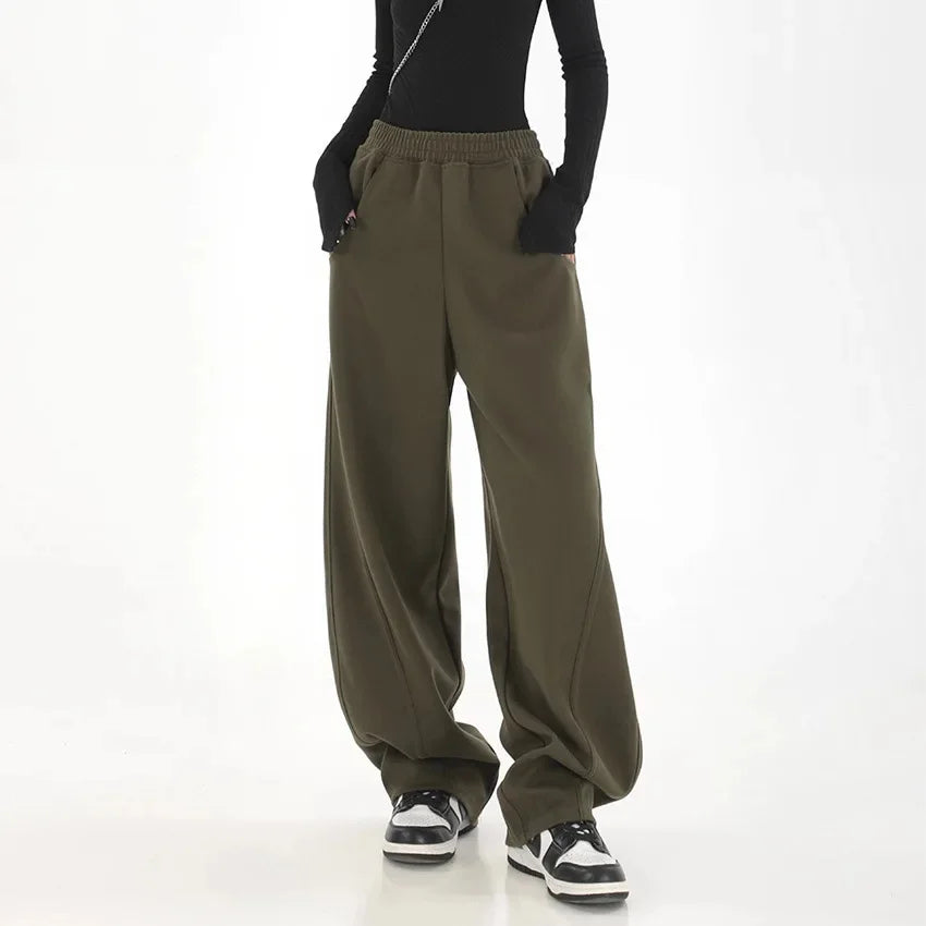 Light Tawny Loose Fit Banana Shape Sweatpants