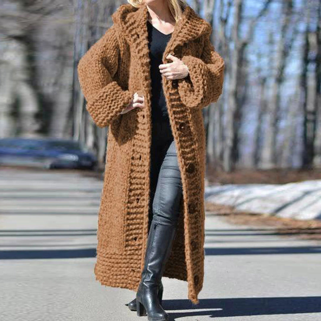 Oversized Solid Color Thick-Knitted Sweater