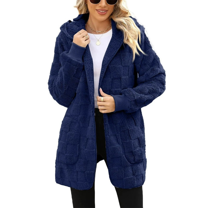 Hooded Plush Velvet cardigan coats