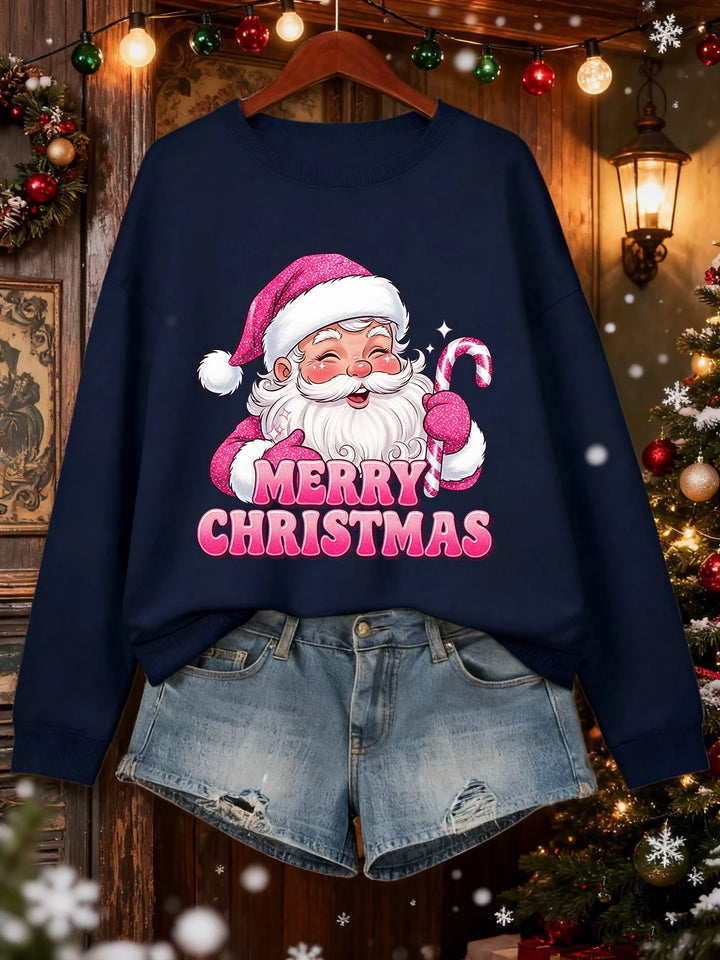 Merry Christmas Santa Print Christmas Sweater