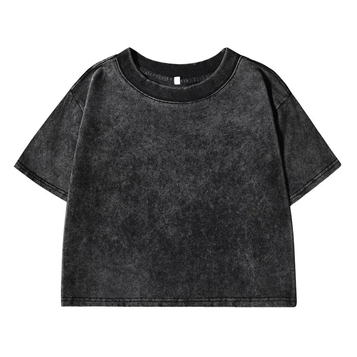 Acid Washed Short T-Shirt for Women