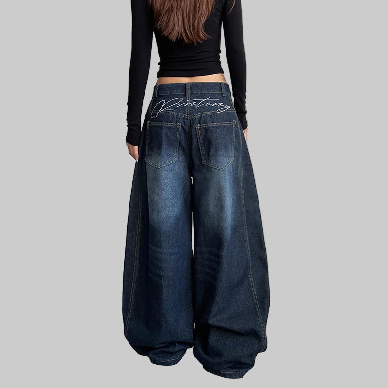 Retro Y2K Wide Leg Baggy Denim Jeans