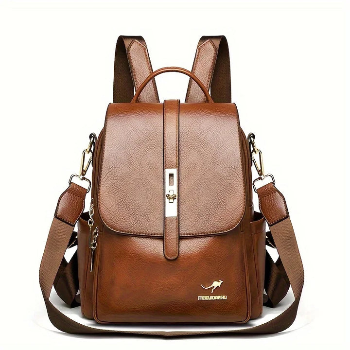 Vintage Anti-Theft Leather Backpack