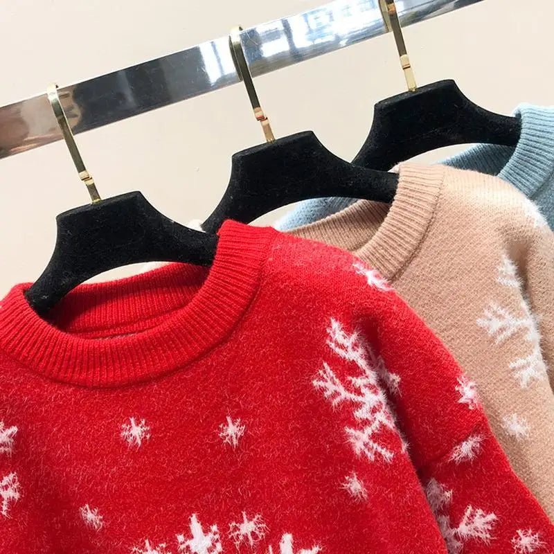 Playful Festive Printed Knitted Christmas Sweater
