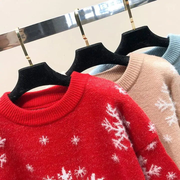 Playful Festive Printed Knitted Christmas Sweater