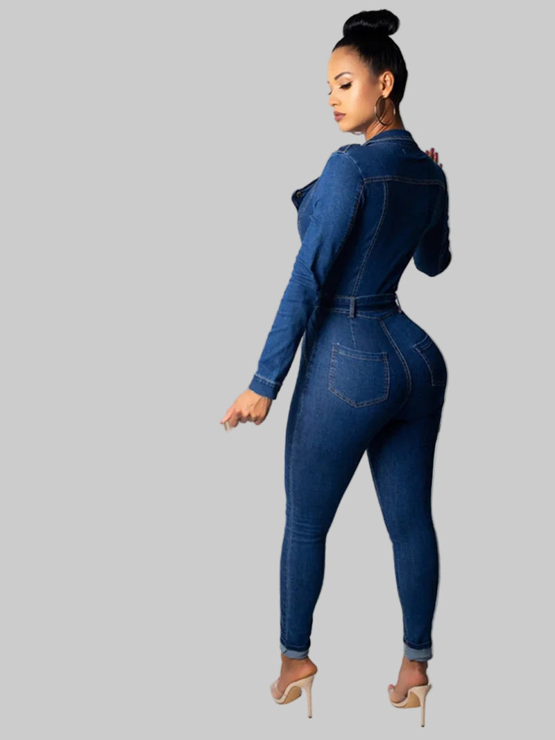 Y2K Bodycon Denim Jumpsuit