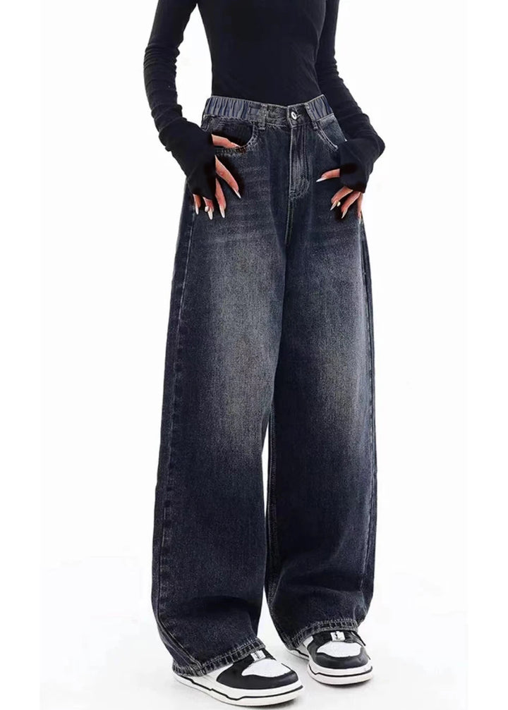 Casual Wide-Leg Straight Jeans