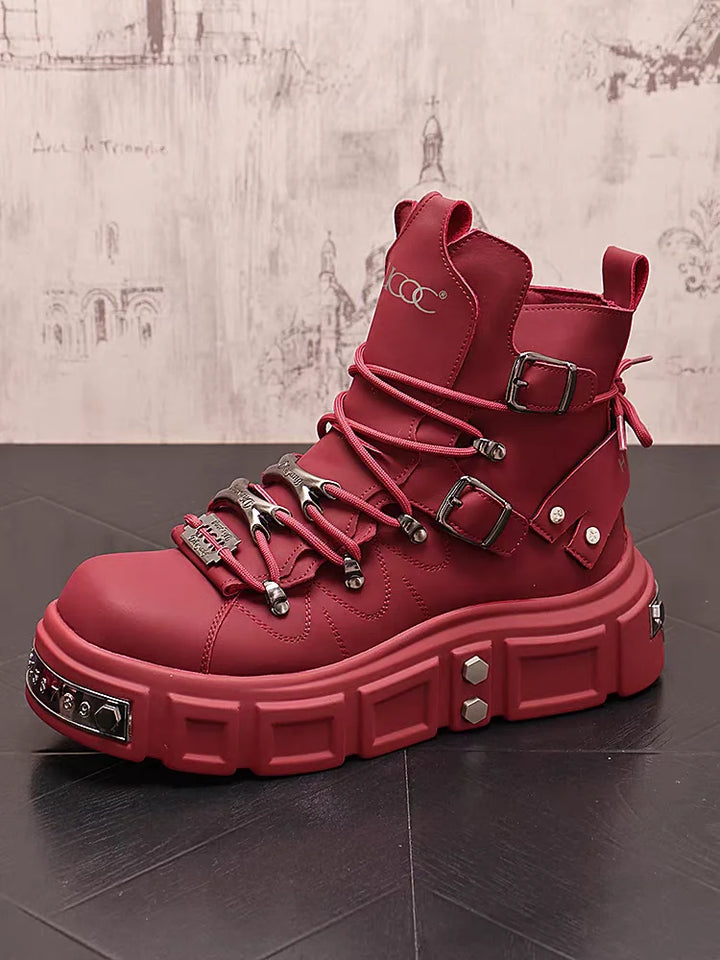 Metal Decoration Rivet Punk Leather boots