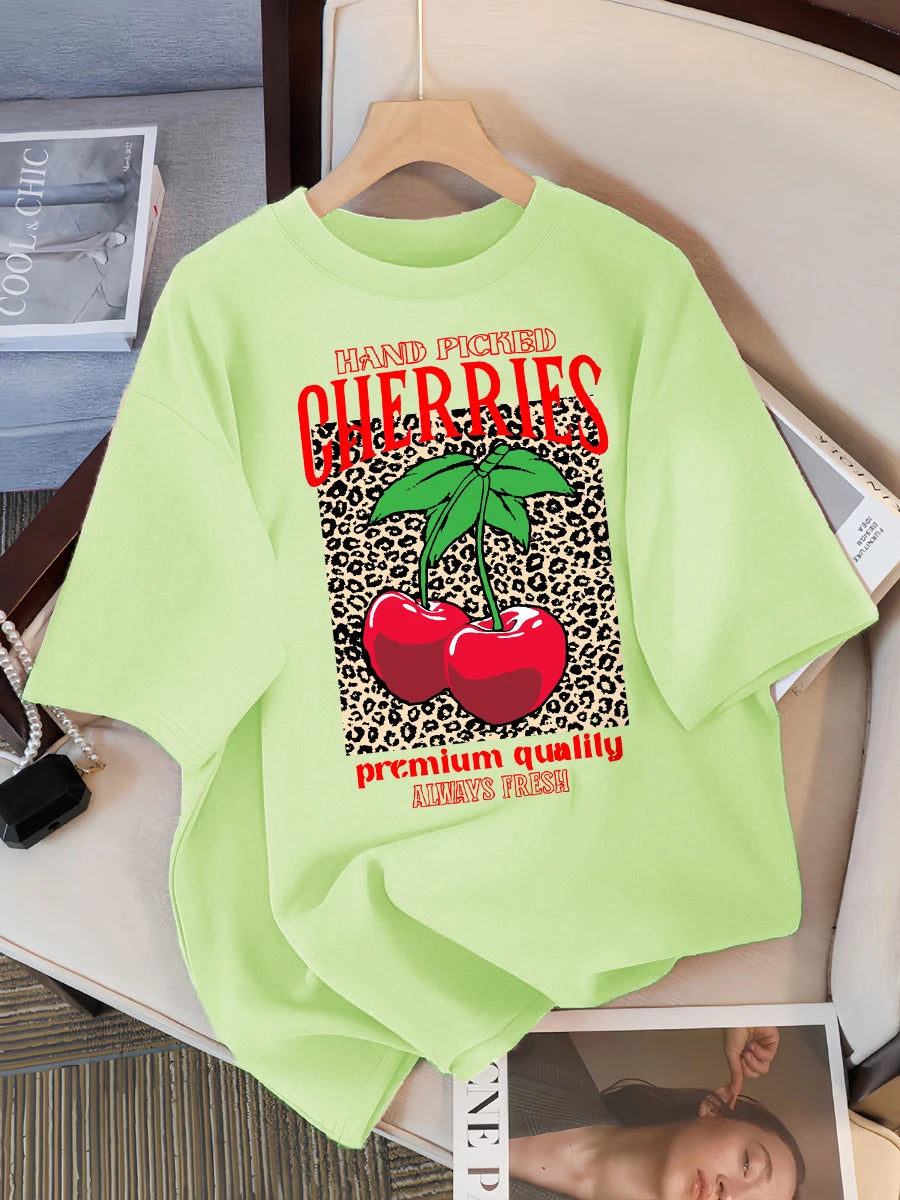 Freshly Handpicked Cherry Print T-Shirt