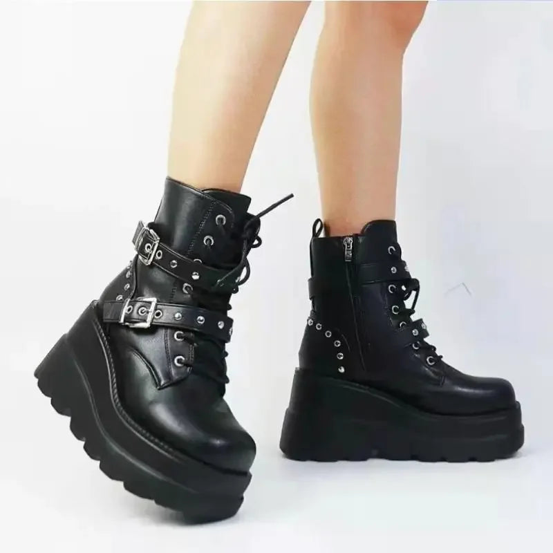 Bold Gothic Platform Super High Heel Y2K Shoes